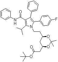 L-1tert-butyl 2-((4R,6R)-6-(2-(2-(4-fluorophenyl)-5-isopropyl-3-phenyl-4-(phenylcarbamoyl)-1H-pyrrol-1-yl)ethyl)-2,2-dimethyl-1,3-dioxan-4-yl)acetate CAS 125971-95-1