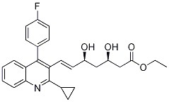 6-Heptenoic acid, 7-[2-cyclopropyl-4-(4-fluorophenyl)-3-quinolinyl]-3,5-dihydroxy-, ethyl ester, (3R,5S)- CAS 167073-19-0