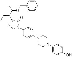 Posa-O
1-((2S,3S)-2-(benzyloxy)pentan-3-yl)-4-(4-(4-(4-hydroxyphenyl)piperazin-1-yl)phenyl)-1H-1,2,4-triazol-5(4H)-one CAS 184177-83-1 Posa-O
1-((2S,3S)-2-(benzyloxy)pentan-3-yl)-4-(4-(4-(4-hydroxyphenyl)piperazin-1-yl)phenyl)-1H-1,2,4-triazol-5(4H)-one CAS 184177-83-1