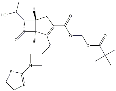 (1R,5S,6S)-6-[1(R)-Hydroxyethyl]-1-methyl-2-[1-(2-thiazolin-2-yl)azetidin-3-ylsulfanyl]-1-carba-2-penem-3-carboxylic acid pivaloyloxymethyl ester CAS 161715-24-8