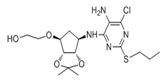Ethanol, 2-[[(3aR,4S,6R,6aS)-6-[[5-aMino-6-chloro-2-(propylthio)-4-pyriMidinyl]aMino]tetrahydro-2,2-diMethyl-4H-cyclopenta-1,3-dioxol-4-yl]oxy]- CAS 376608-74-1